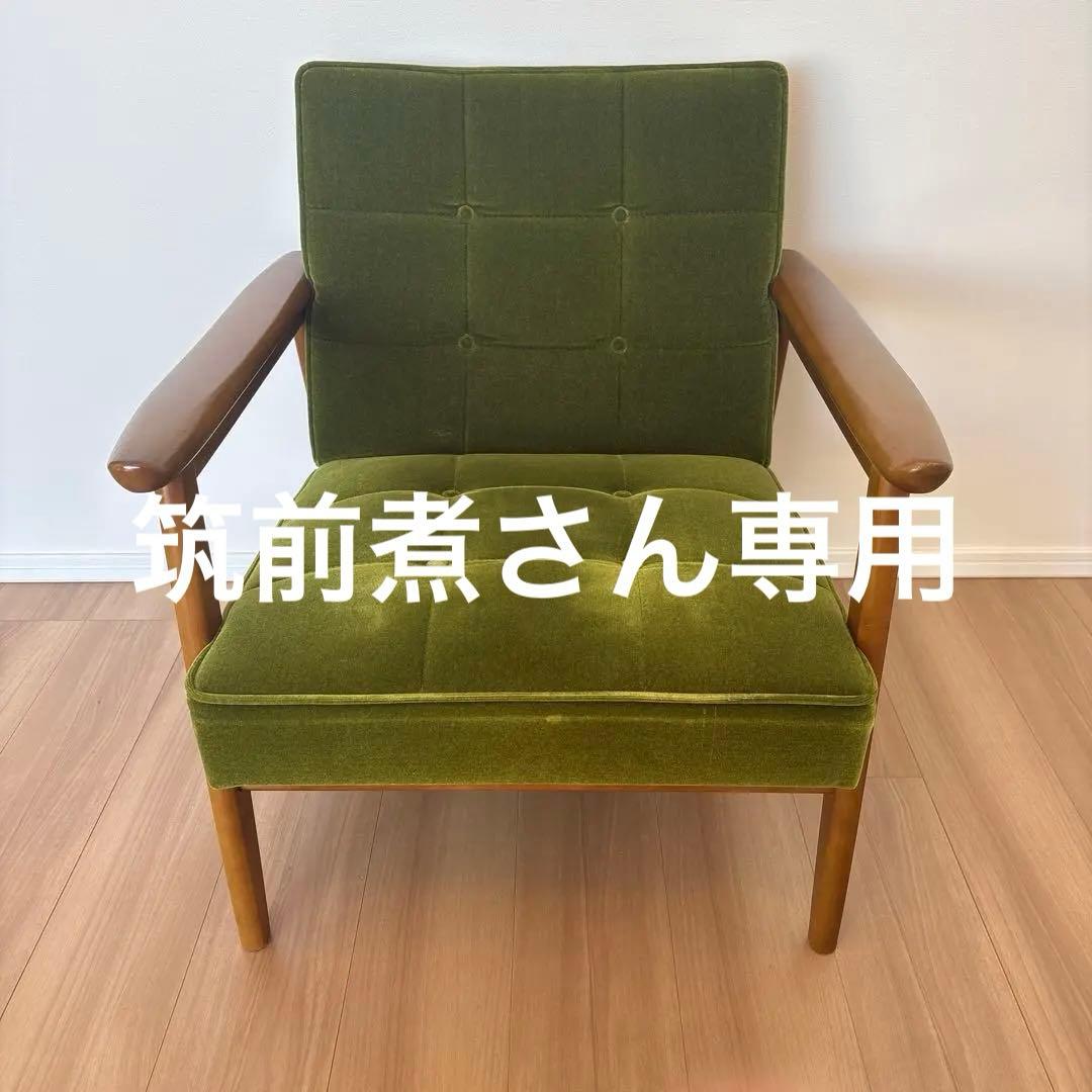 カリモク60 Kチェア 1シーター（モケットグリーン）