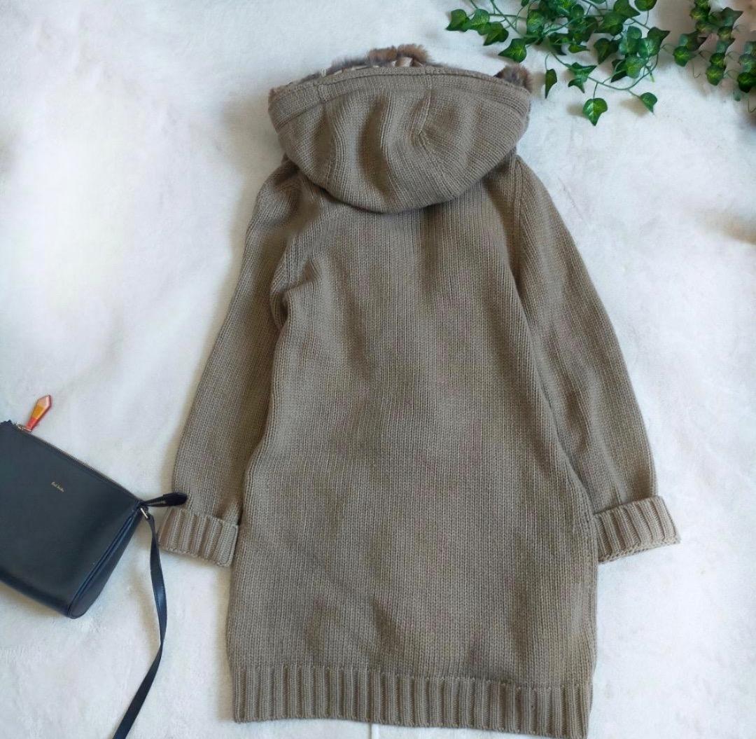 S.Max Mara フード付き　ロングカーディガン Lサイズ　カシミヤ