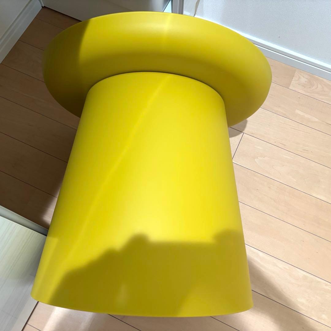 未使用級 ROND ロンド サイドテーブル 丸型 イエロー 直径50cm 北欧