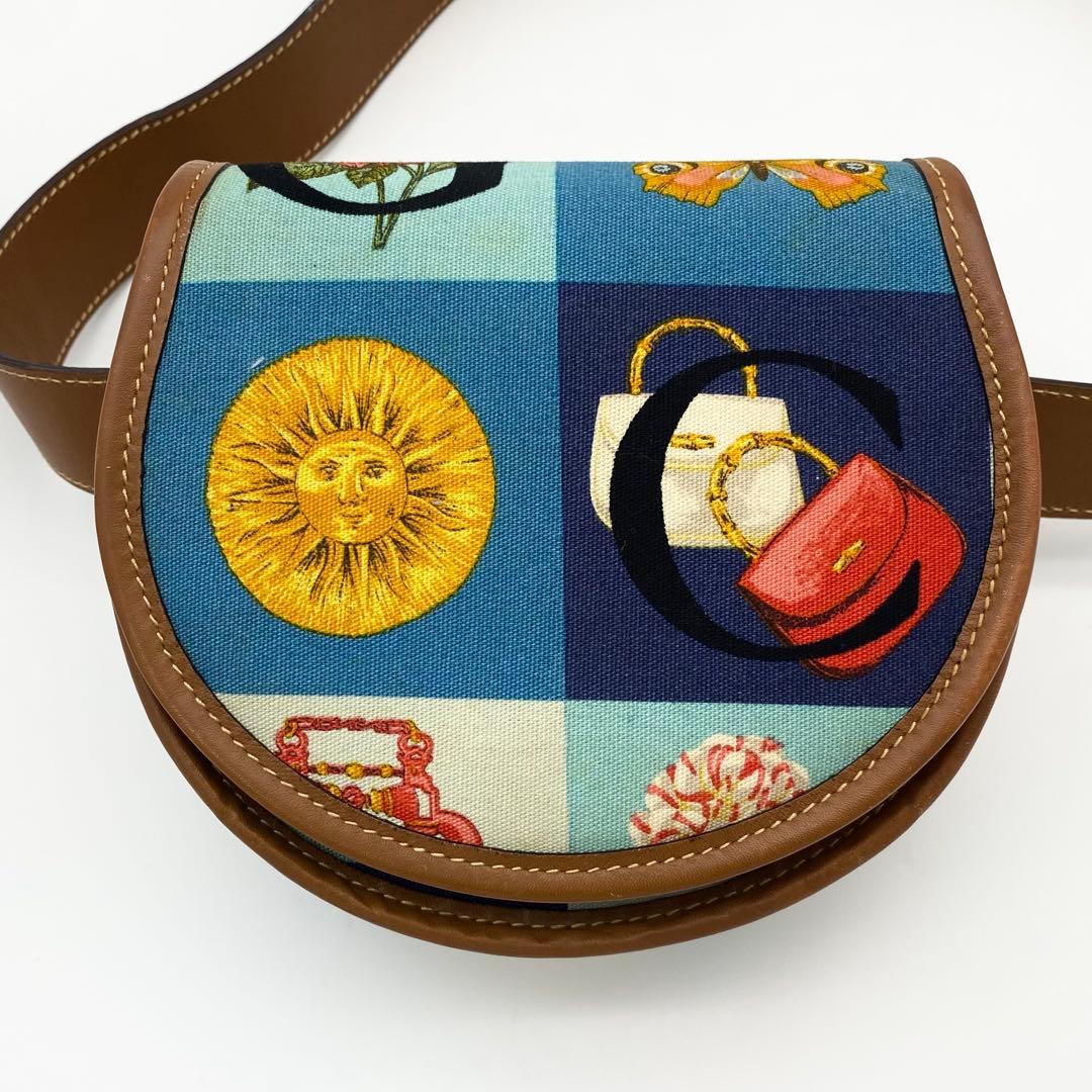 【希少】GUCCI ウエストポーチ　グッチシモ　マルチカラー　キャンバス×レザー