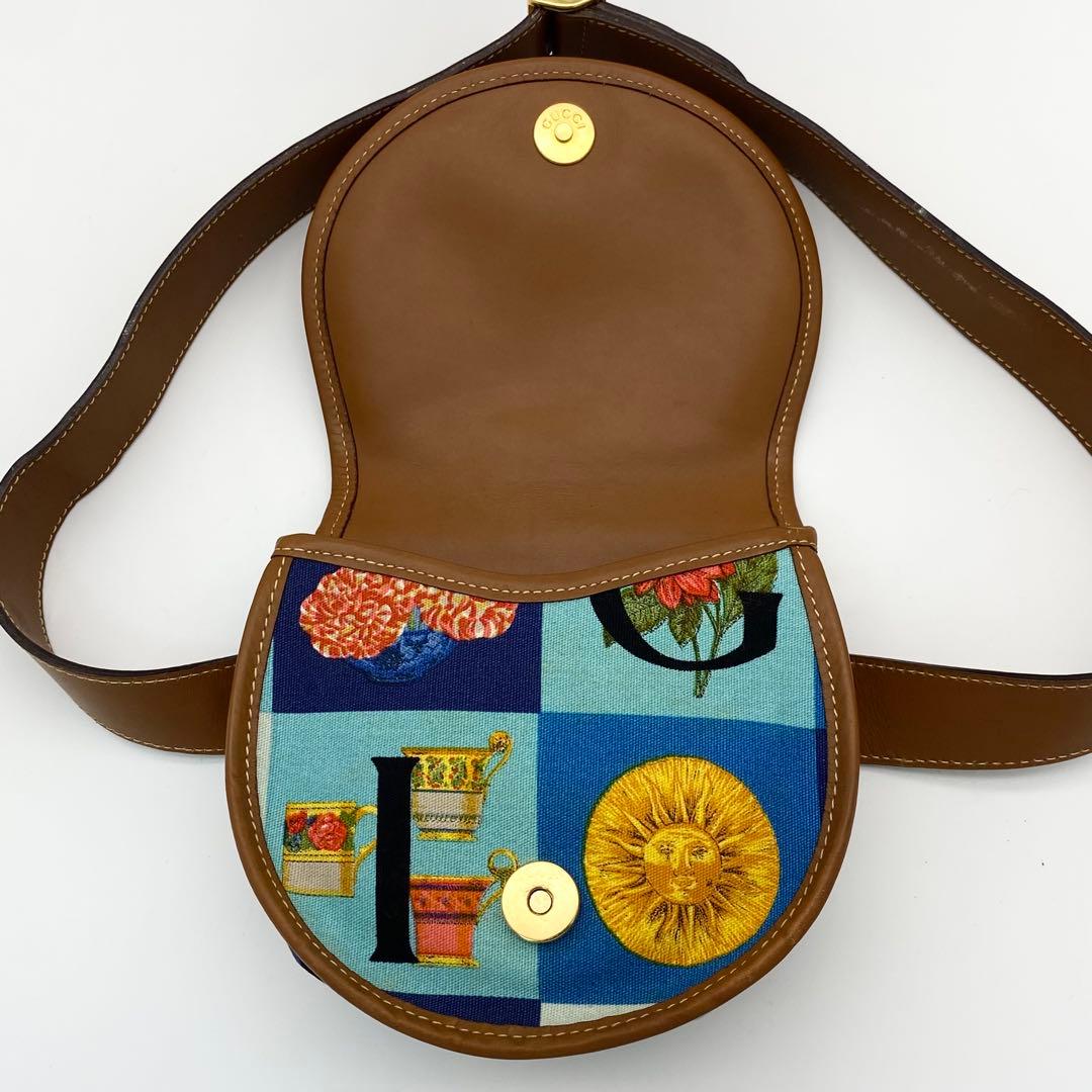 【希少】GUCCI ウエストポーチ　グッチシモ　マルチカラー　キャンバス×レザー