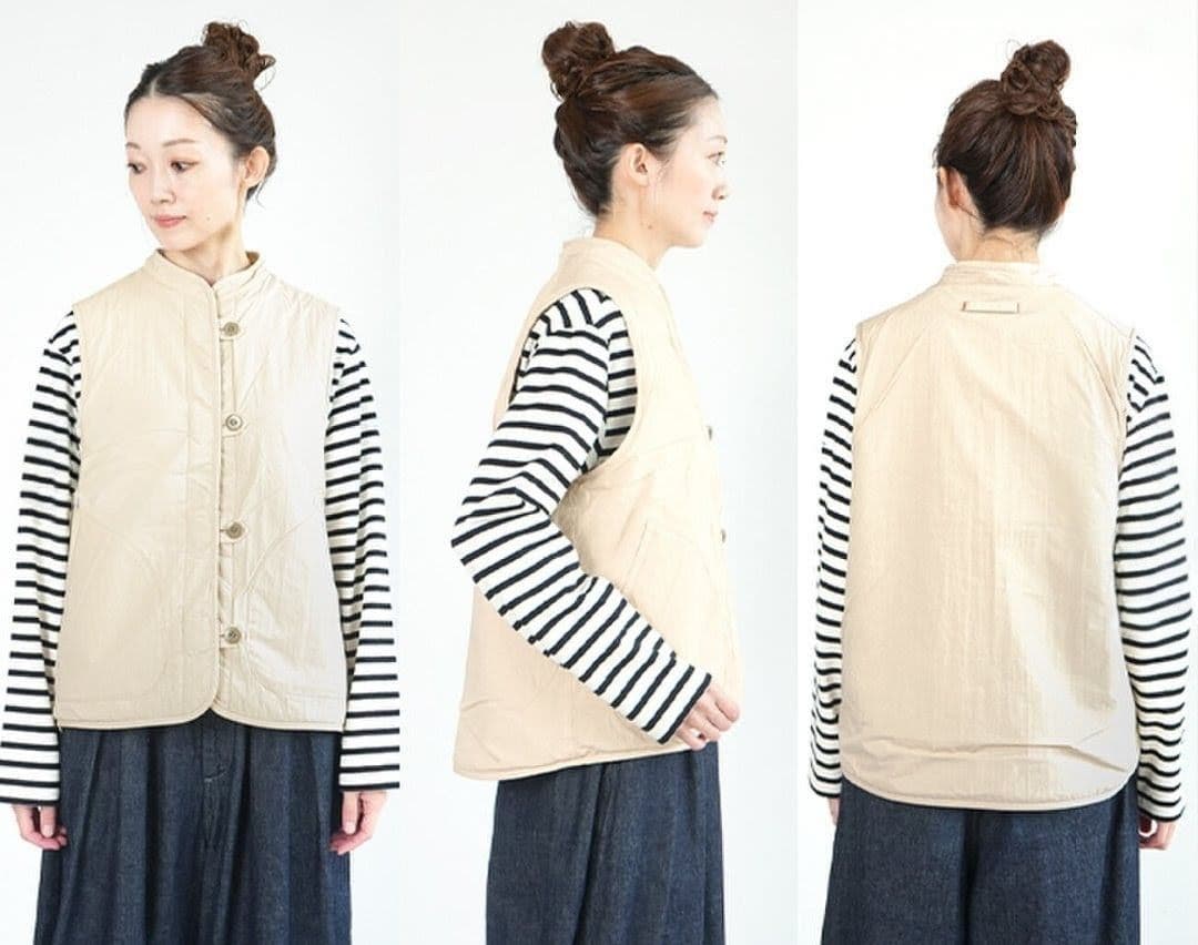 新品 NATURAL LAUNDRY ボアリバーシブルタブベスト size 2