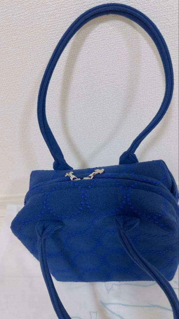 【未使用・タグ付】ミナ ペルホネン tambourine マトカバッグ ネイビー