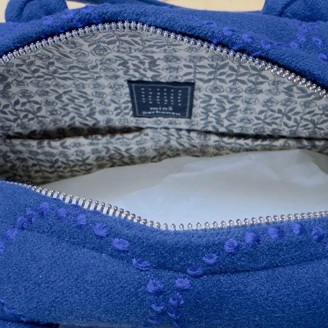 【未使用・タグ付】ミナ ペルホネン tambourine マトカバッグ ネイビー