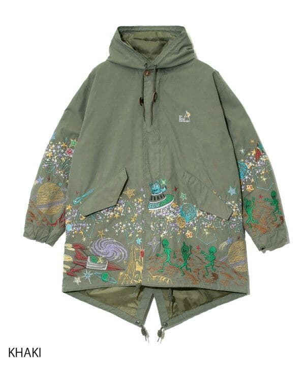 ★専用★goslowcaravan 刺繍モッズコート刺繍 カーキ M
