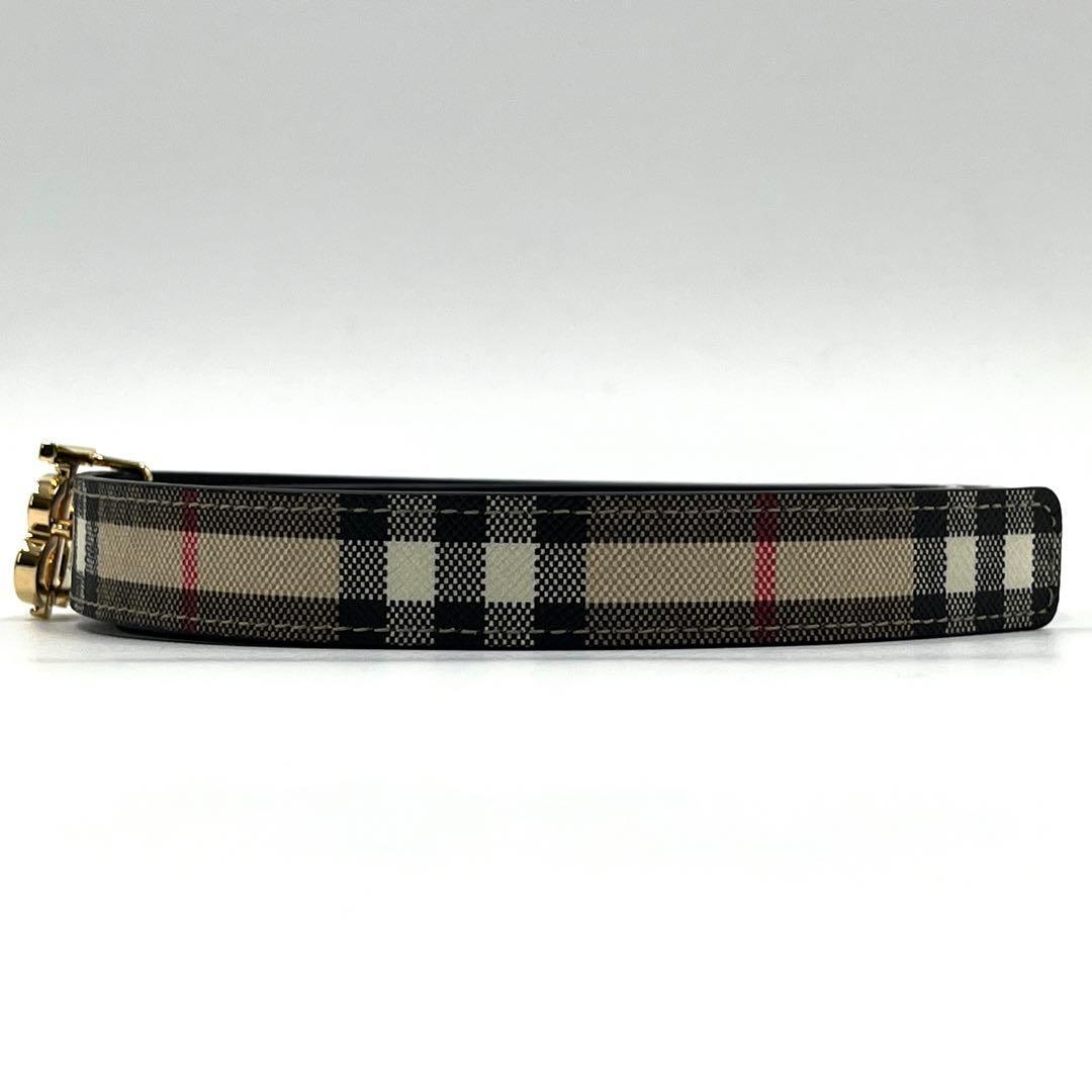 【未使用級・付属品有り】バーバリー ベルト ノバチェック TBロゴバックル