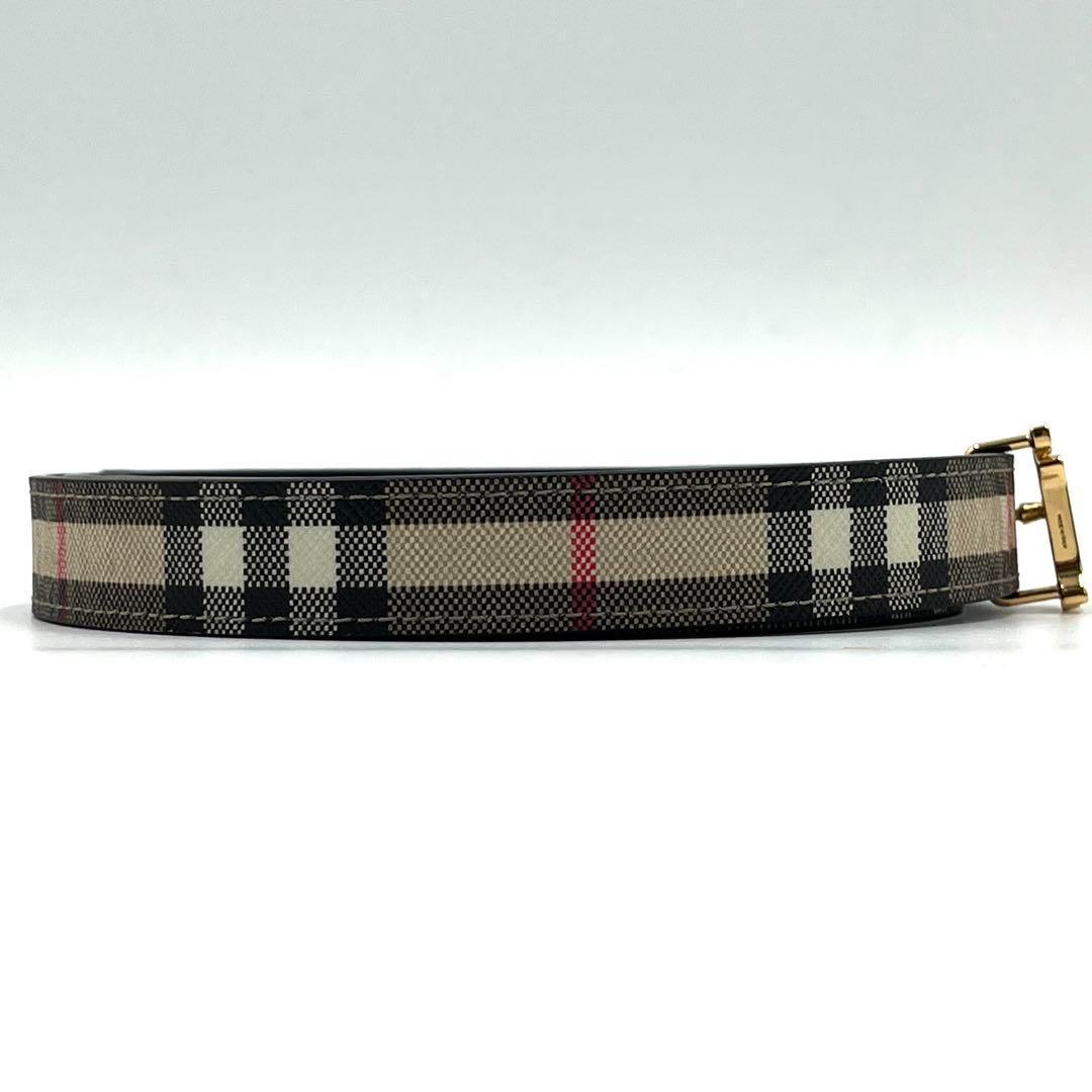 【未使用級・付属品有り】バーバリー ベルト ノバチェック TBロゴバックル