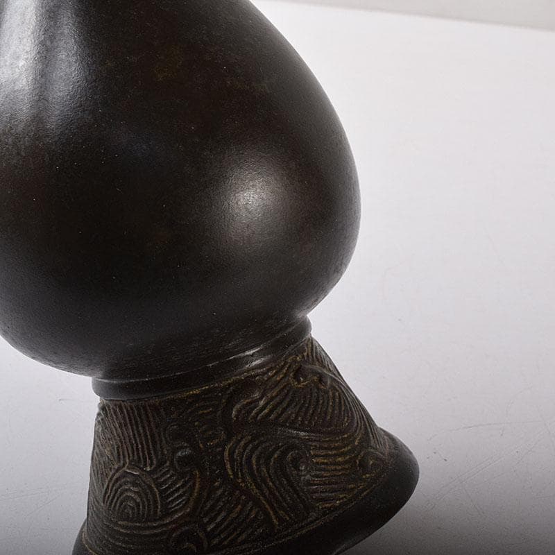 トッチャン　大名物　古銅鶴首花入　銘鶴一声写　花入　共箱　C　7864