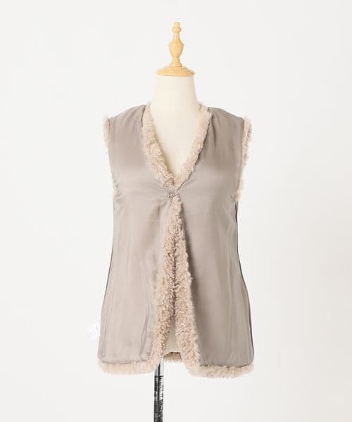 Plage FURLY ベスト ファーベスト ベージュ