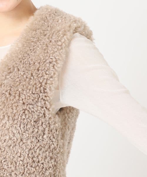 Plage FURLY ベスト ファーベスト ベージュ