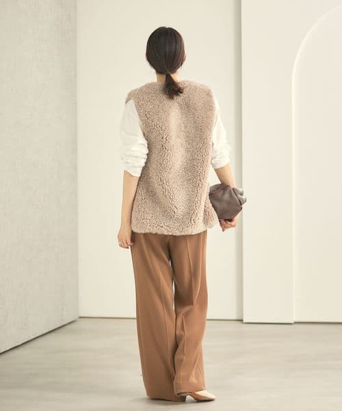 Plage FURLY ベスト ファーベスト ベージュ