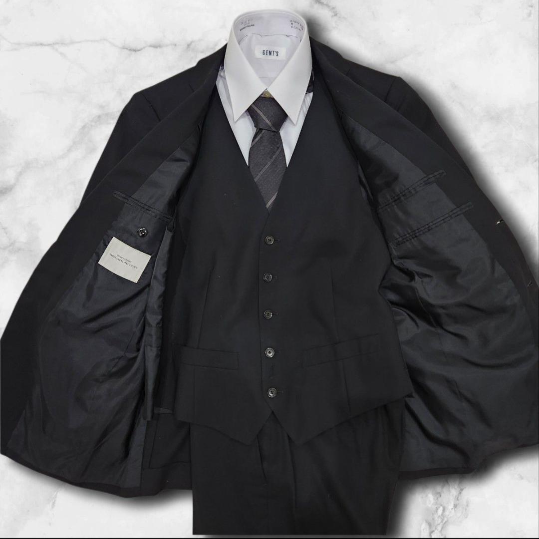 green label relaxing スリーピース スーツ ブラック 白タグ