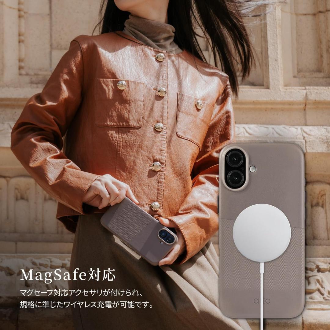 iPhone16ProMax 本革 MagSafe イタリア製 ピンク 用品 A