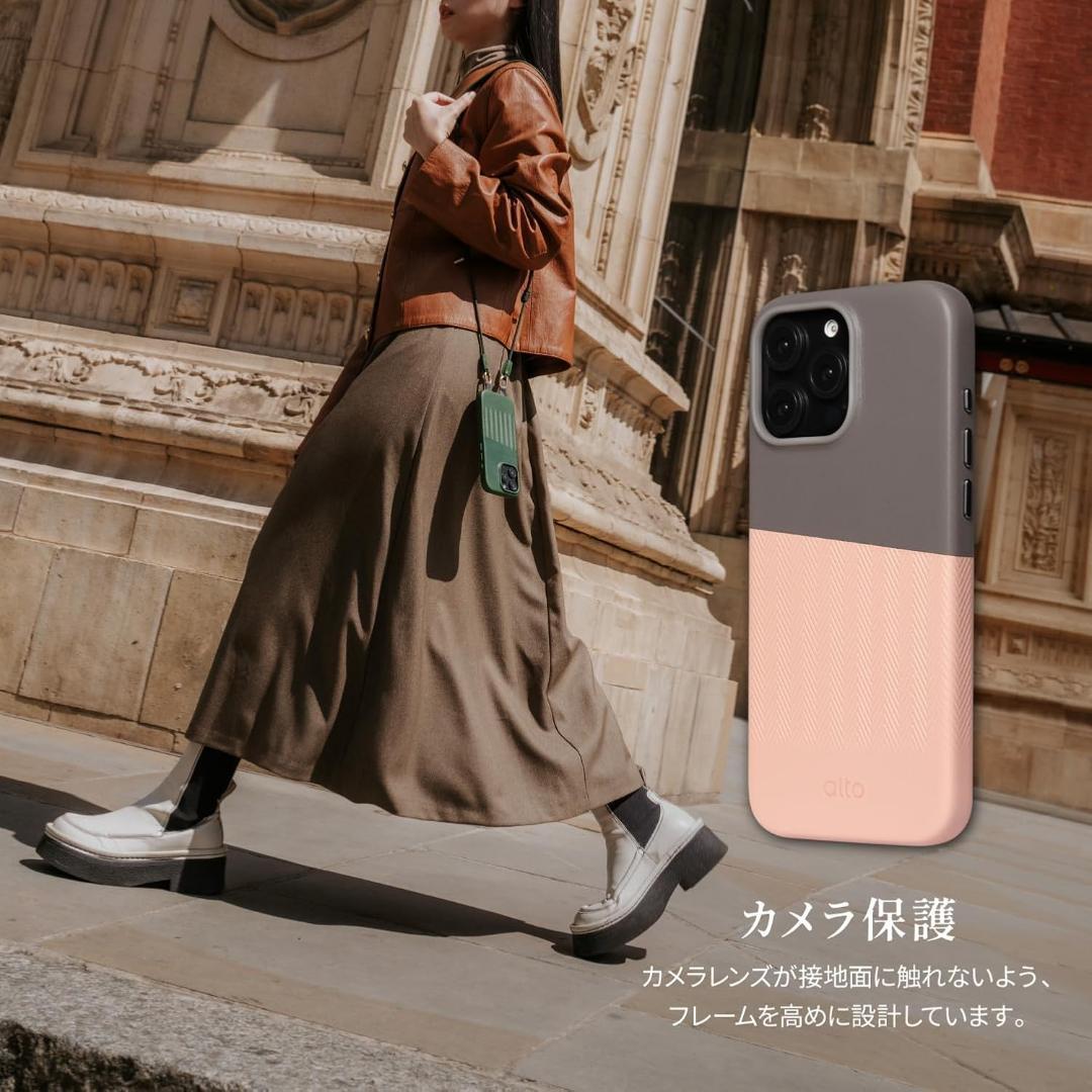 iPhone16ProMax 本革 MagSafe イタリア製 ピンク 用品 A