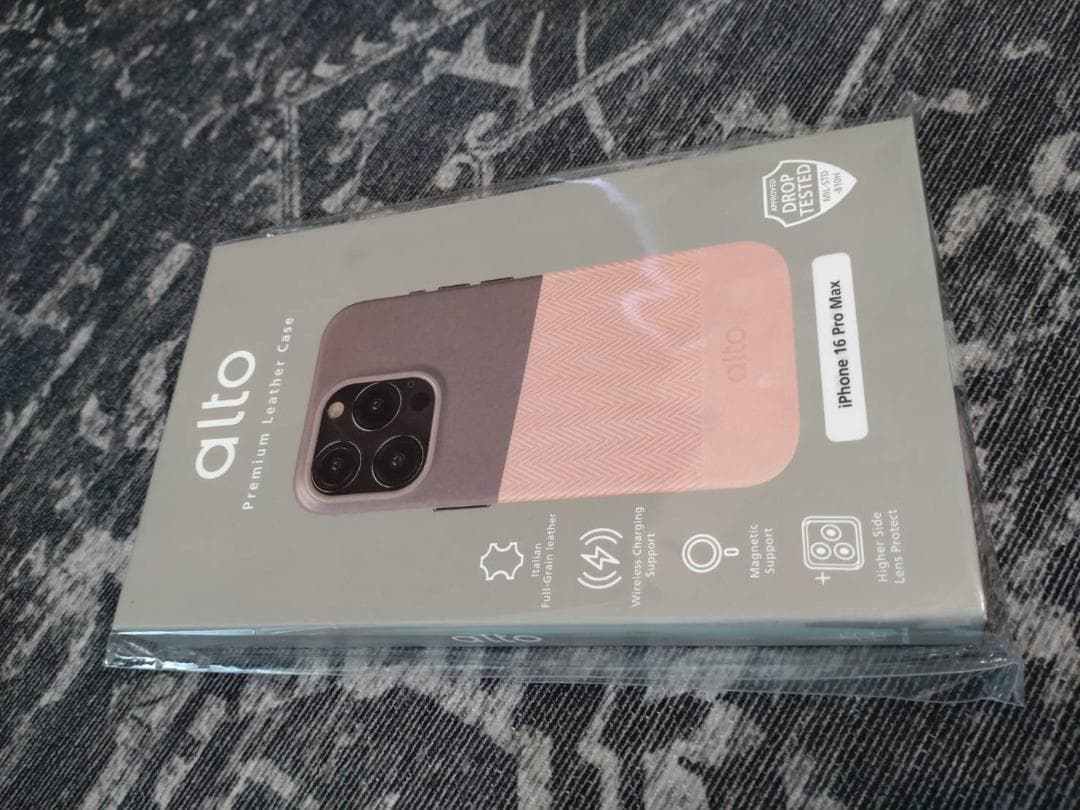 iPhone16ProMax 本革 MagSafe イタリア製 ピンク 用品 A