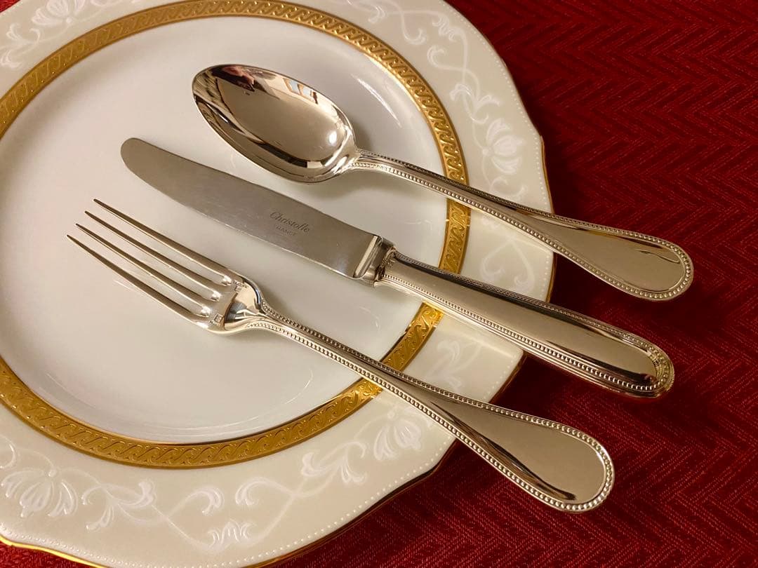 【☆希少な極美品☆】クリストフル パール デザートサイズカトラリーセット