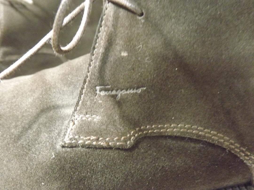 サルヴァトーレフェラガモ イタリア製 レザー切り替え ショートブーツ レディース