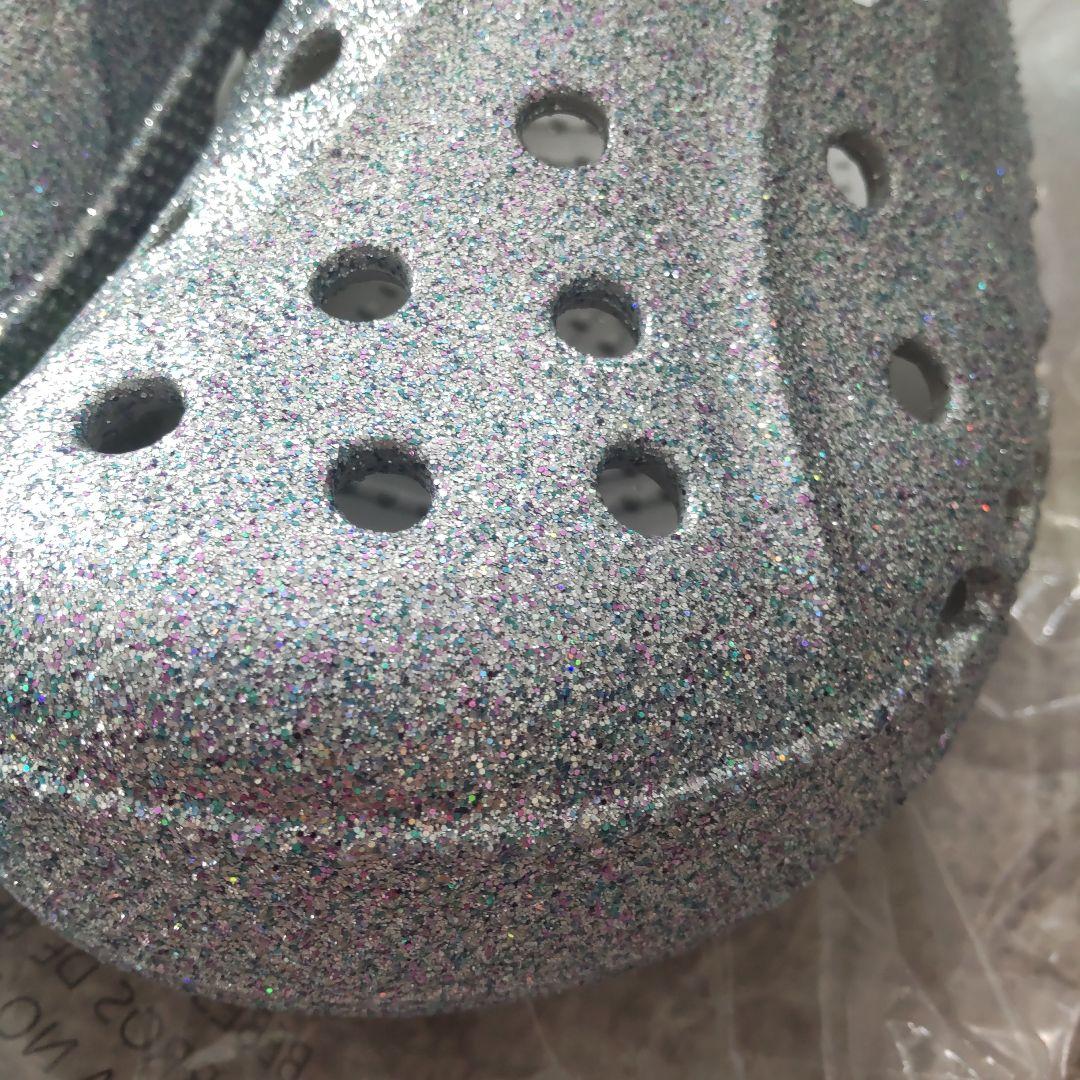 クロックス　サンダル　新品　グリッター　シルバー　25センチ　限定　レア