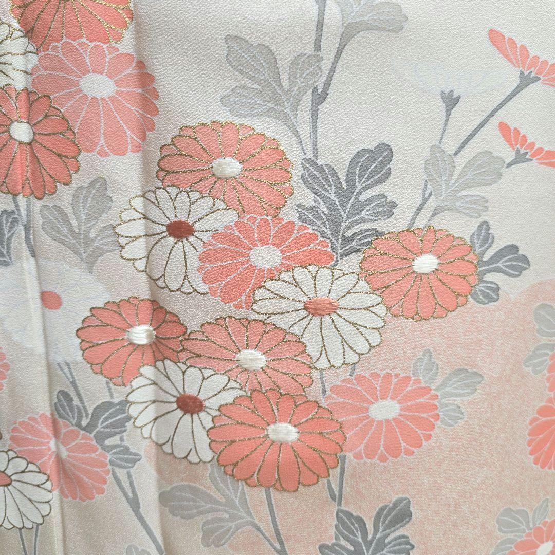 オフホワイト菊梅訪問着と袋帯・帯揚げ帯締めの4点フルセット