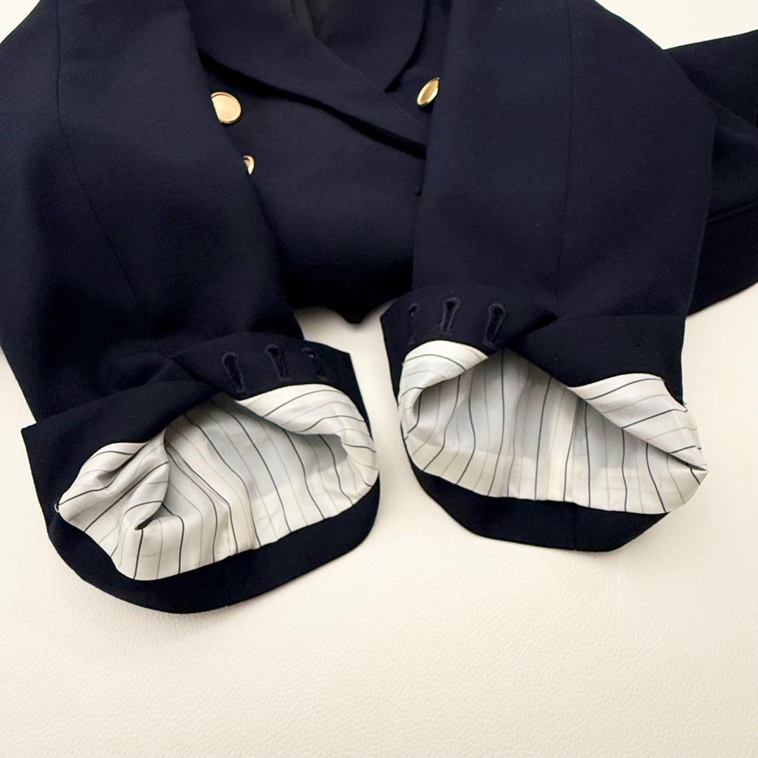 金釦✨ビームス ドライギャバジンダブルジャケット ネイビー