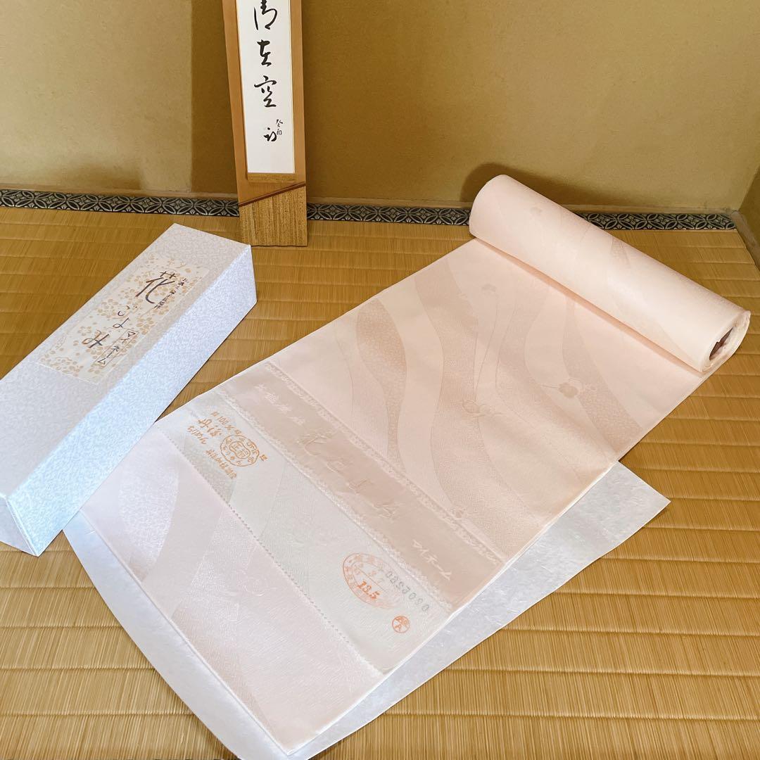 花ごよみ　最高級長襦袢地　綸子長襦袢　最高級丹後ちりめん　長さ13、5 反物