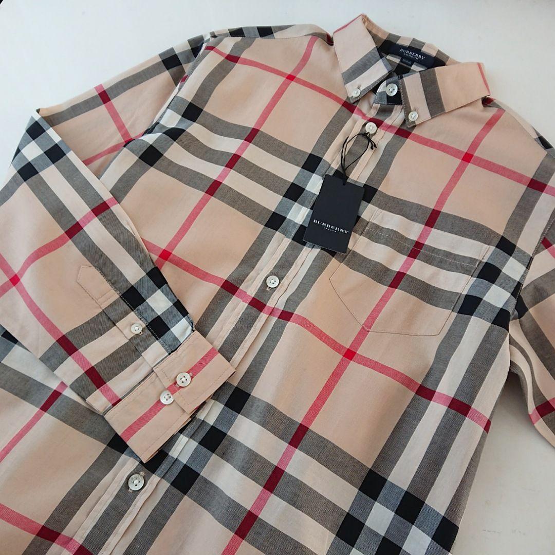 HikoW●バーバリー●160Aノバチェック薄手シャツ　三陽商会