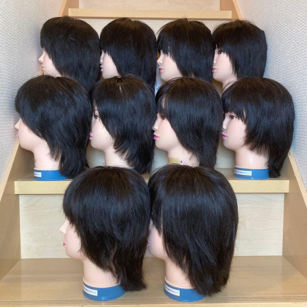 美容師練習用カットウィッグ　10体セット (おまけ1個付き　計11個！)