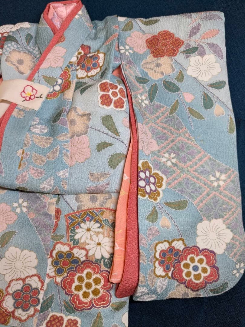 [静] 市松人形 10号サイズの着物と長襦袢のセット