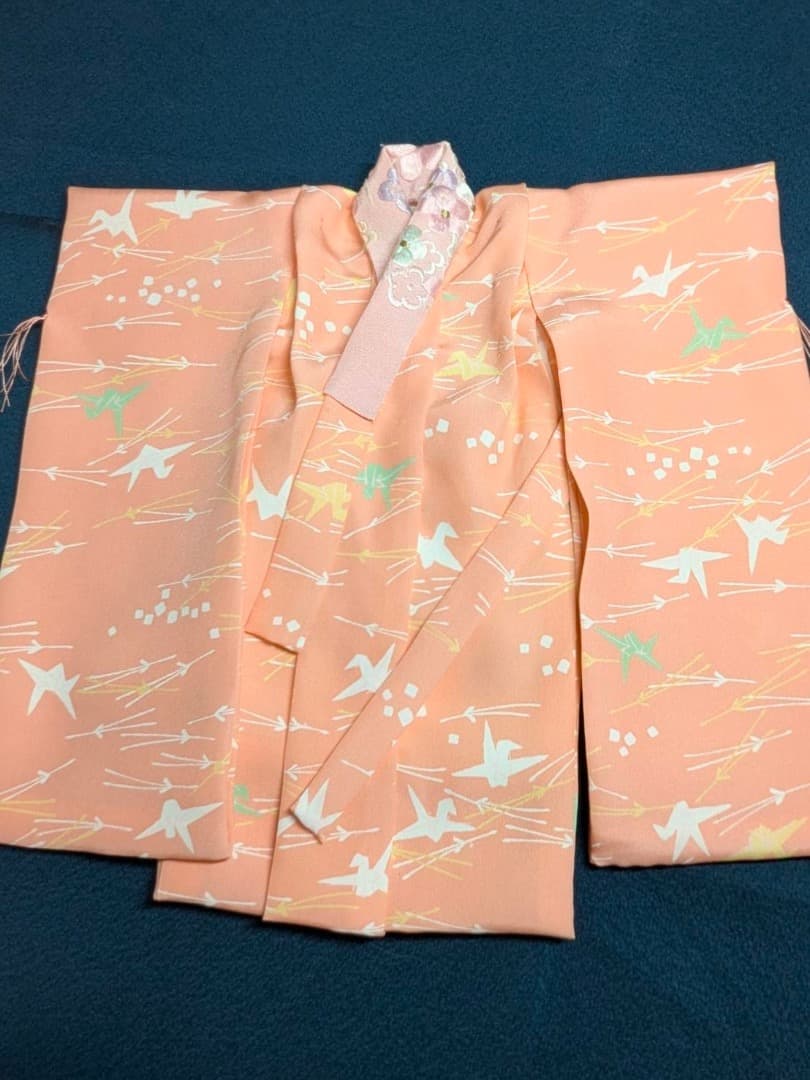 [静] 市松人形 10号サイズの着物と長襦袢のセット