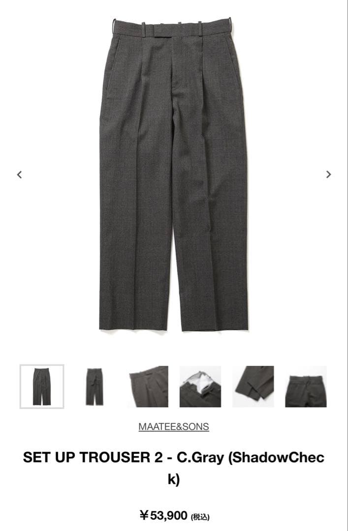 MAATEE&SONS スラックス　グレーチェック　mt4303-0202c