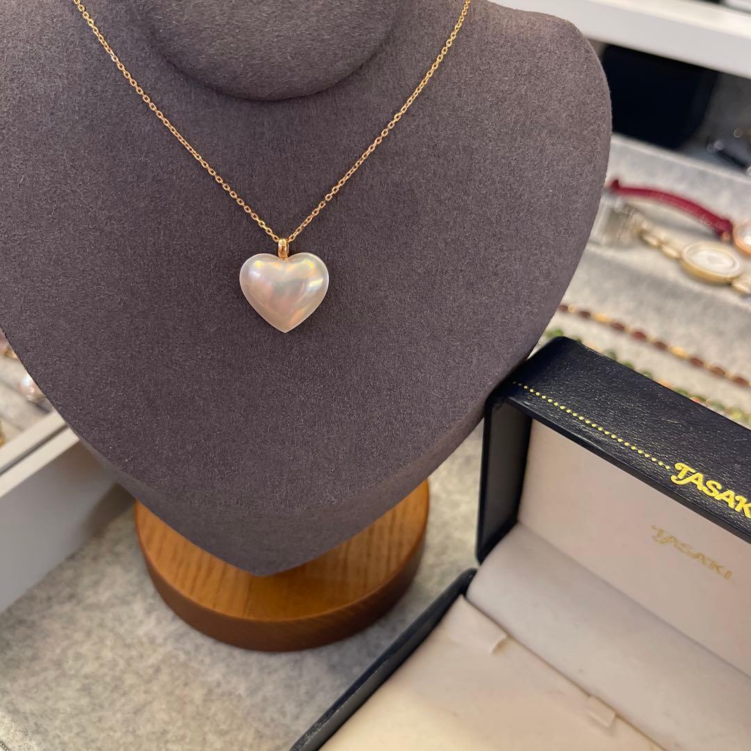 TASAKI タサキ　ハート型マベパール　ネックレス　K18