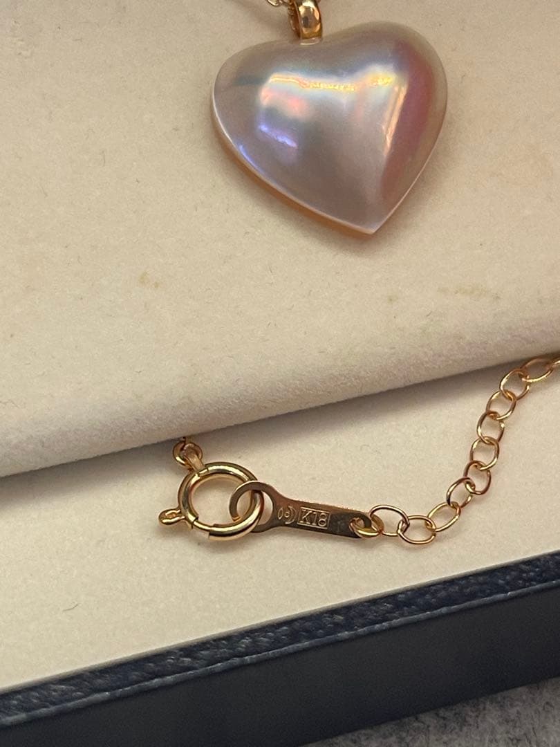 TASAKI タサキ　ハート型マベパール　ネックレス　K18