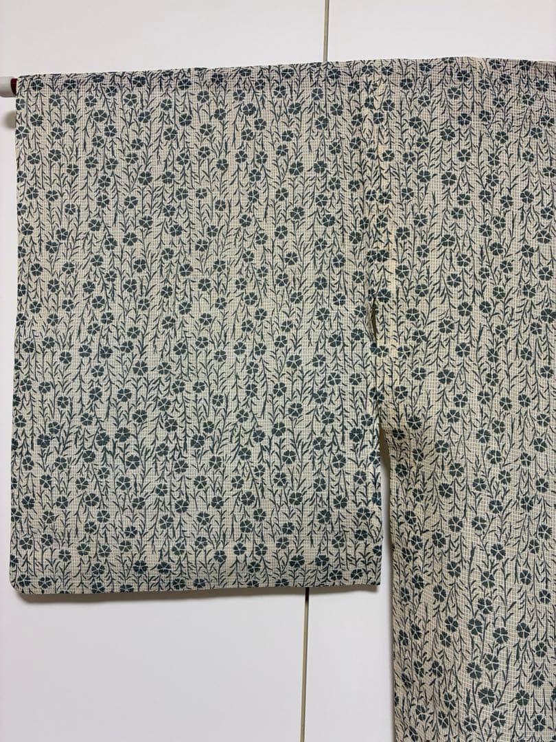 竺仙　絹紅梅　浴衣　撫子繋ぎ　難あり