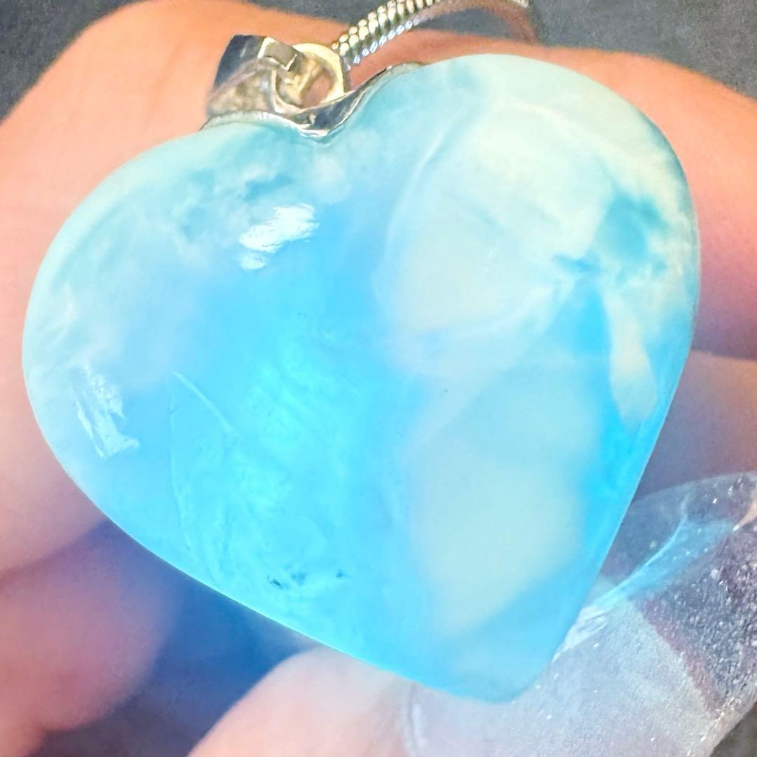 ♡大きめハートラリマー♡ネックレス