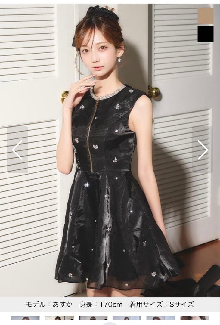 元値11880円☆フロントジップシフォンミニドレス即日発送