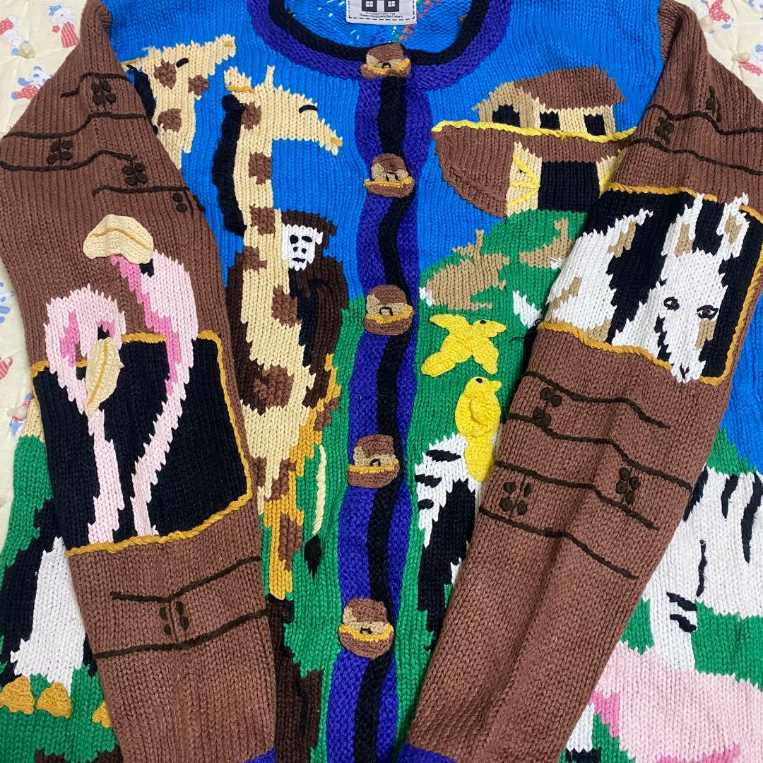 Storybook Knits アニマル 動物 ニットガーディガン 古着 レトロ