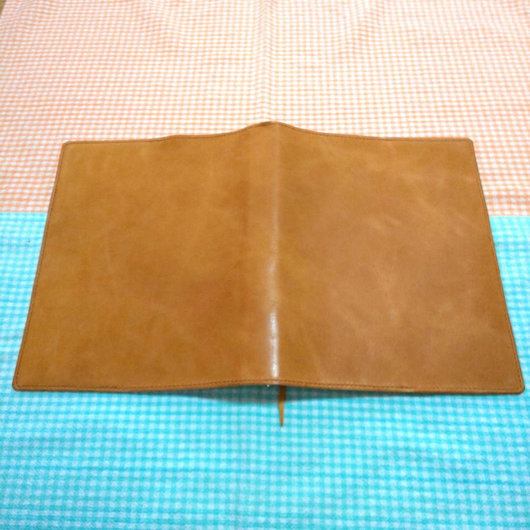 オイルワックスヌメ革ナチュラルレザーカバー、B5 26穴バインダー付