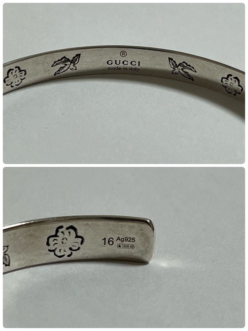 GUCCI グッチ　blind for love バングル　シルバー　925