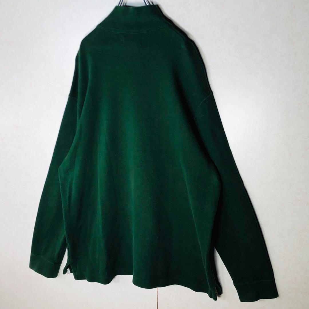 【希少カラー】ポロバイラルフローレン ハーフジップ 刺繍ロゴ ゆるだぼ XL 緑