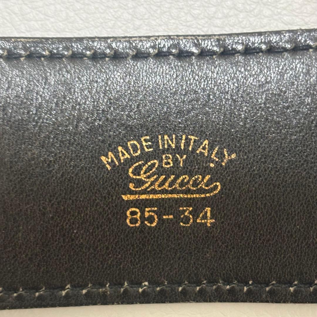 グッチ ベルト インターロッキング GG ブラック レザー ゴールド