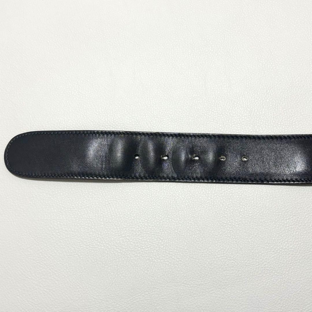 グッチ ベルト インターロッキング GG ブラック レザー ゴールド