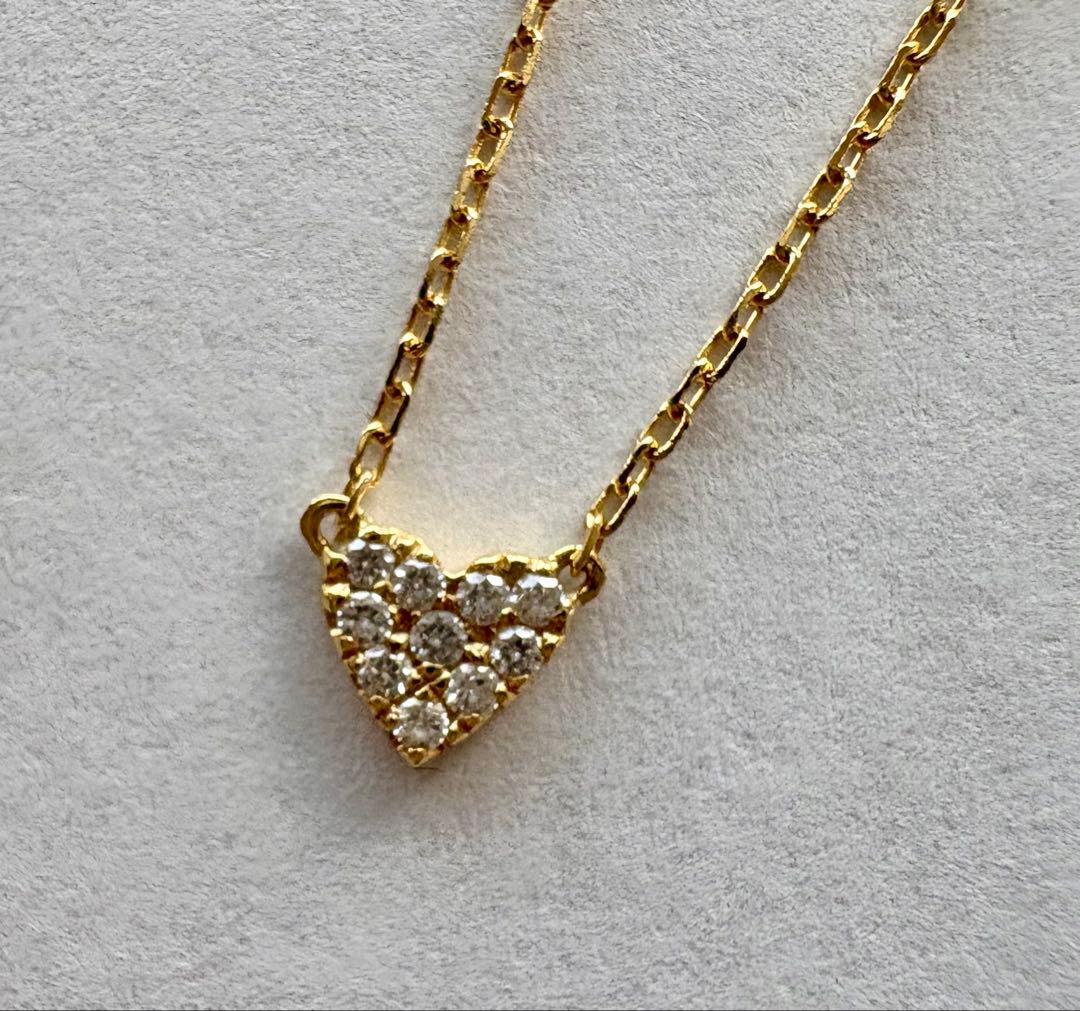 AHKAH ハートパヴェ ネックレス 18K