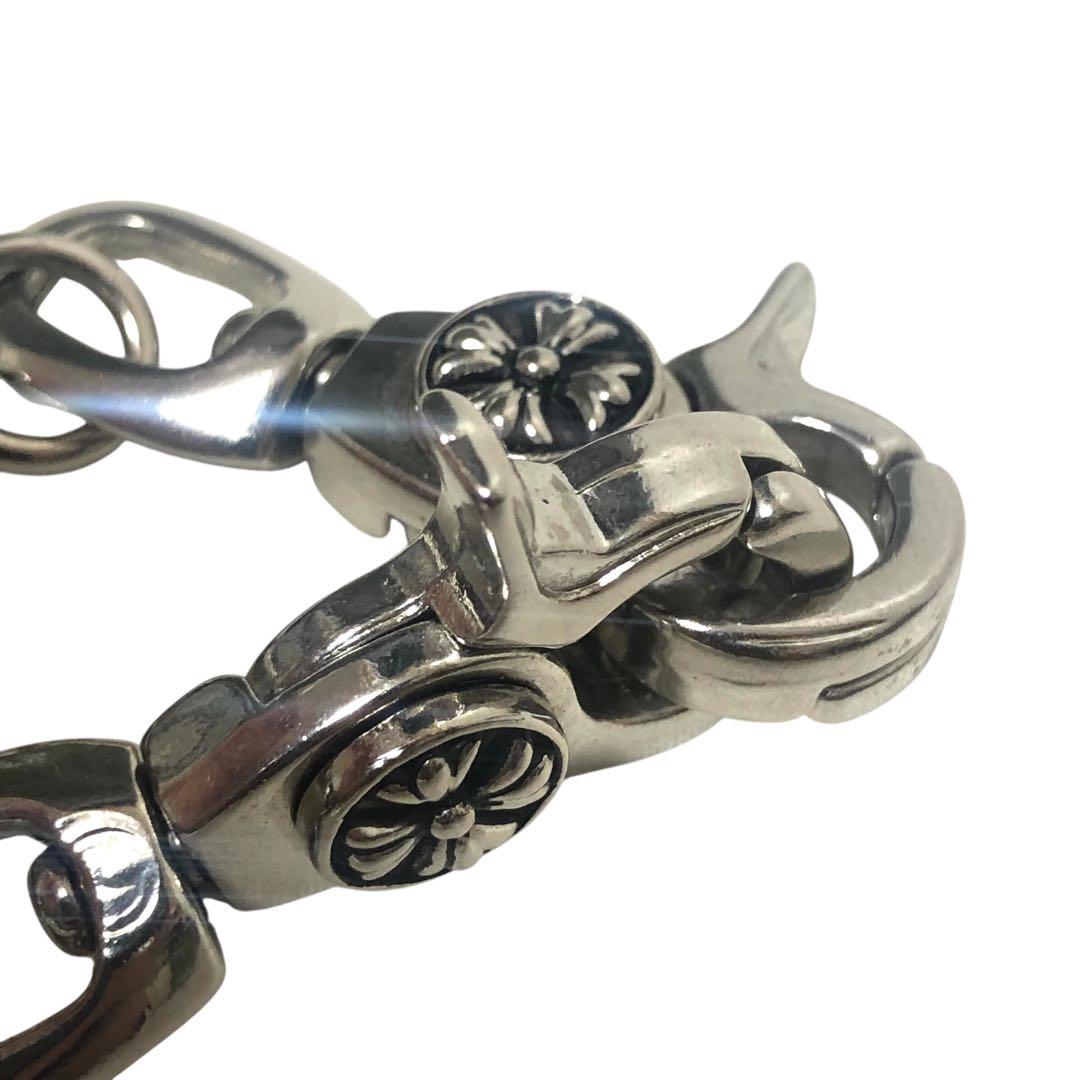 【美品】スカルヘッド 骸骨 ウォレットチェーン ネックレス シルバーカラー