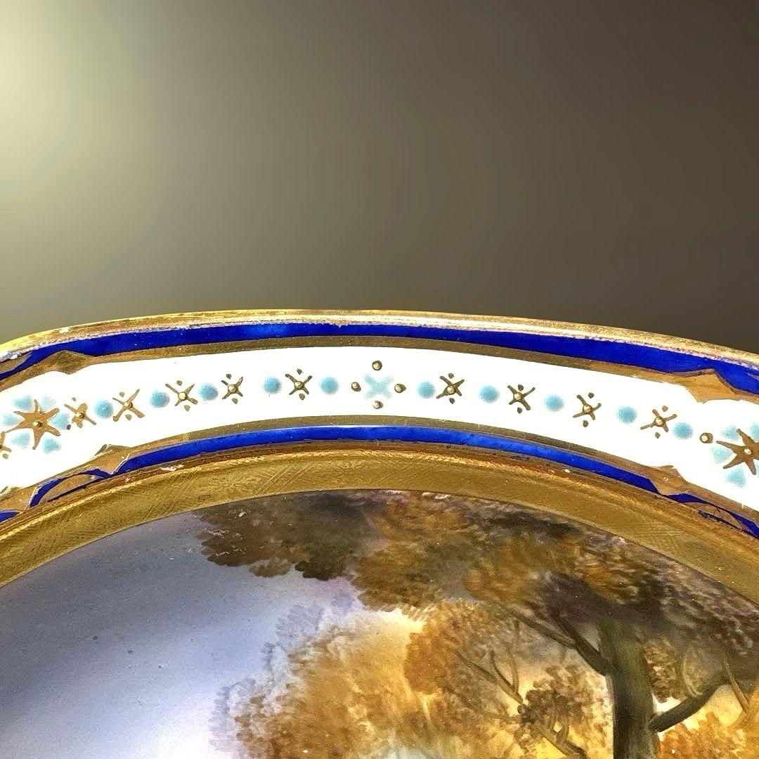 ぼ*ち様 オールドノリタケ 風景画　金彩　ハンドペイント　飾りボウル