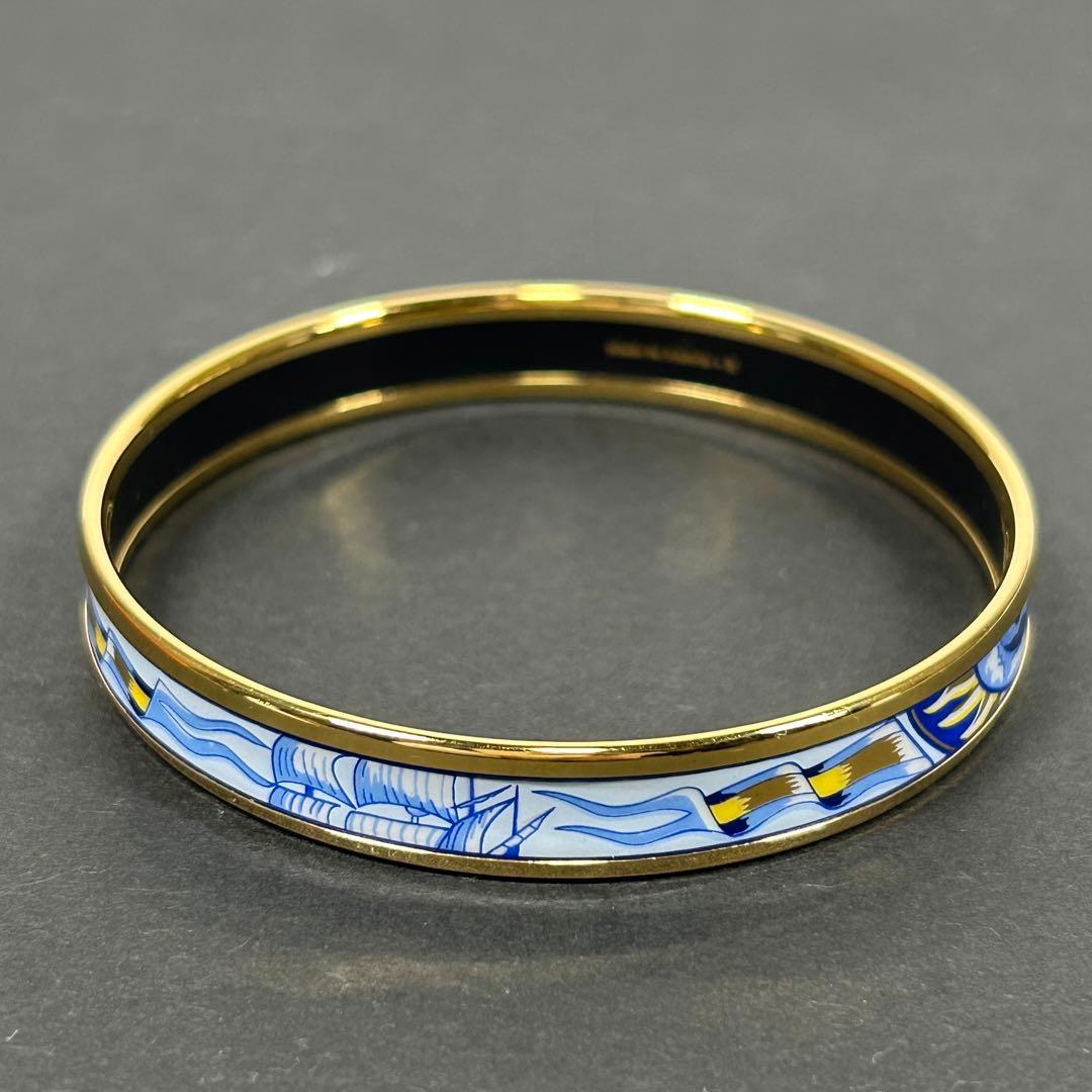 エルメス バングル エマイユPM 七宝焼き 幅0.9cm ブレスレット 箱付き