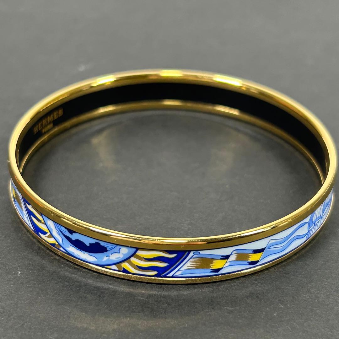エルメス バングル エマイユPM 七宝焼き 幅0.9cm ブレスレット 箱付き