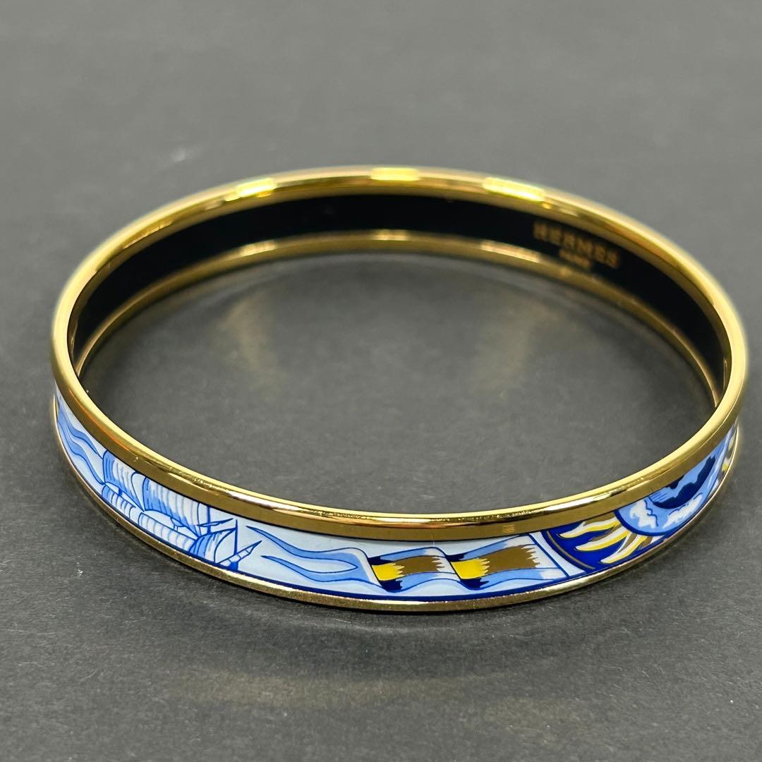 エルメス バングル エマイユPM 七宝焼き 幅0.9cm ブレスレット 箱付き