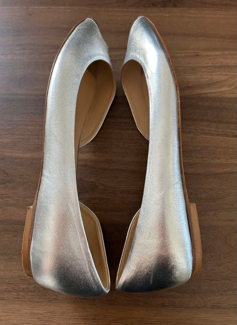 美品⭐︎FABIO RUSCONIシルバー オープントゥフラットシューズ サンダル