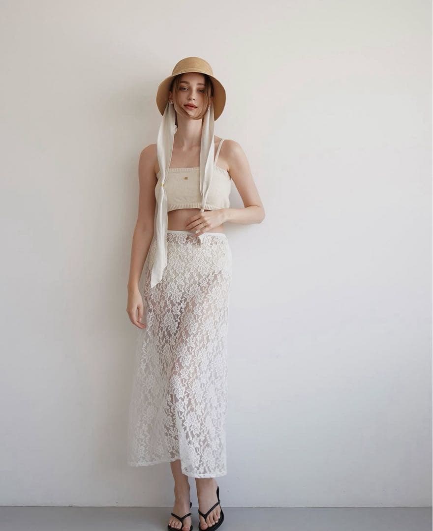 【美品】Acka. lace layered knit swimwear