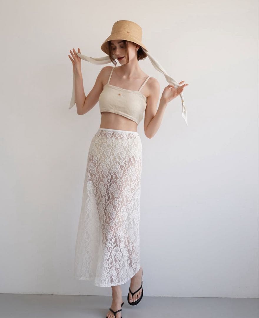 【美品】Acka. lace layered knit swimwear